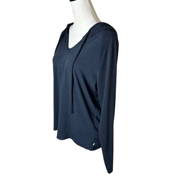 Wildfox Sweat Halo Pullover Black Cozy Lightweight Terry Hoodie Pink Stripes - Picture 4 of 6